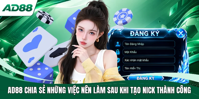 AD88 chia sẻ những việc nên làm sau khi tạo nick thành công